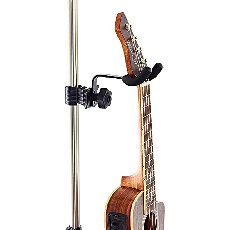 Ortega OMUH-BK Ukulele Holder, Halter für Ukulelen und Mandolinen, schwarz, mit starkem Klemmsystem für Stative bis 35mm Durchmesser – Bild 2