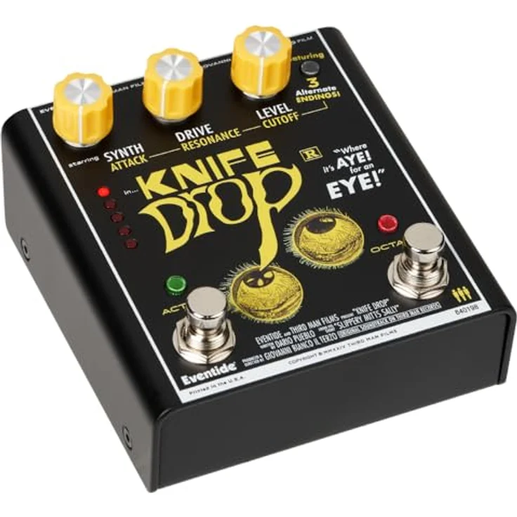 Eventide Knife Drop Fuzz, Overdrive-Pedal mit monophonem Analog-Synthesizer, einstellbarem Attack und Resonanz, Maße 10,8x10,2x4,3 cm, Gewicht 0,48 kg – Bild 5