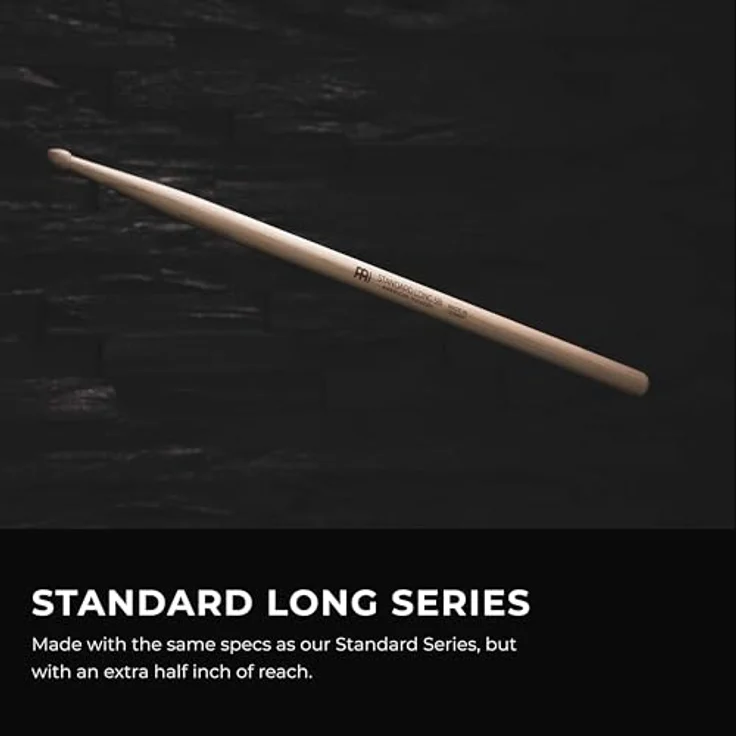 Meinl 5B Standard Long Hickory Drumsticks, 419 mm Länge, leichter Acorn Kopf, made in Germany – Bild 2