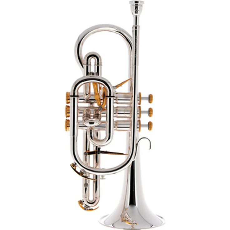 Besson BE2028-2 Prestige Bb-Cornet, handgefertigter Messing-Schallbecher, versilbert, L-Bohrung, Monelventile, inkl. Holzkoffer und Mundstück