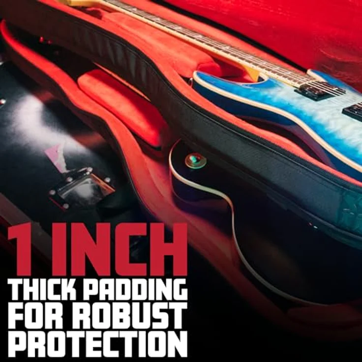 Gator Icon 2 E-Gitarren Gigbag, schwarz, für 2 Gitarren mit versteckten Rucksackgurten und abnehmbarer Nackenstütze – Bild 11