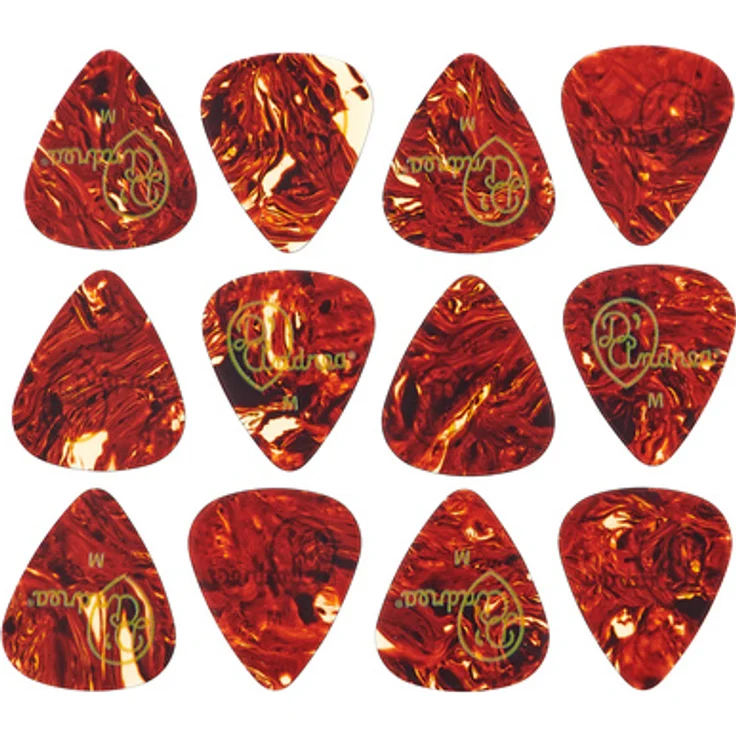 dAndrea Celluloid Pick Set 0,71mm, Shell Plektren, 12 Stück, langlebig, Standardform