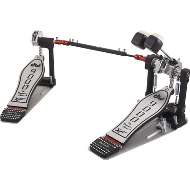 DW 9002 XF, Doppel Bass Drum Fußmaschine, longboard Version mit Kugellager, freischwingender Federaufhängung und Memoryfunktionen