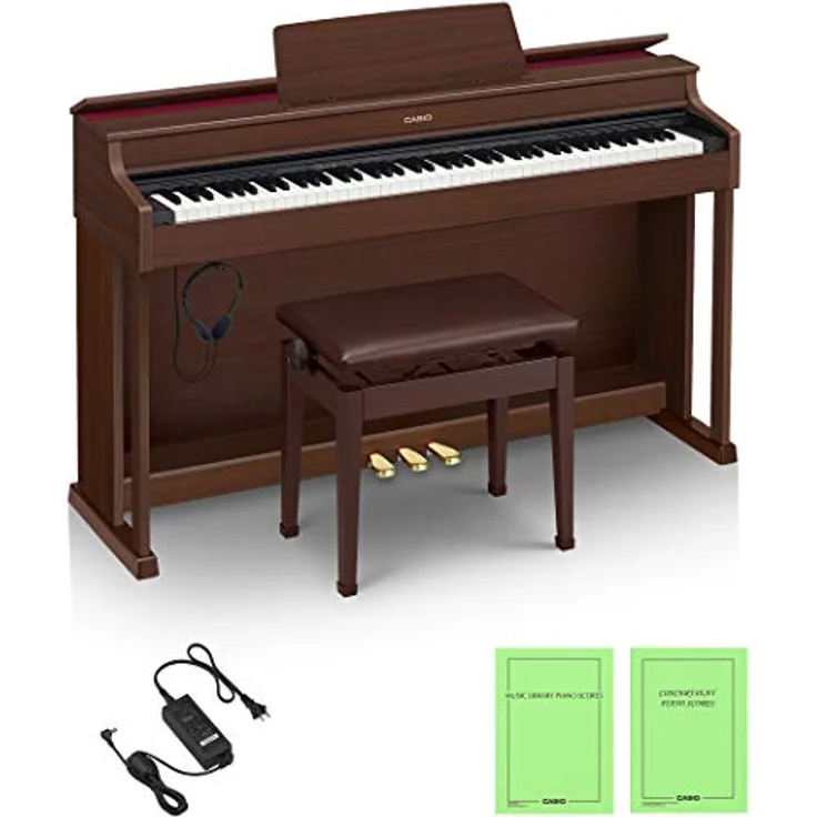 Casio AP-470 BN Celviano, Digitalpiano mit 88 Tasten, skalierter Hammermechanik II, 22 Sounds, Audio-Aufnahme, braun – Bild 1