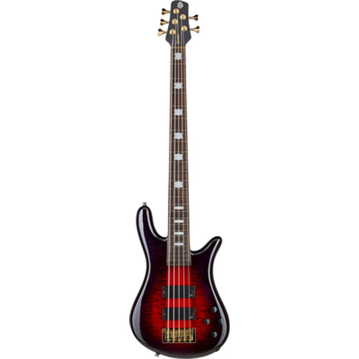 Spector Icon NS-5 NT Purple Cherry, 5-Saiter E-Bass mit Quilted Maple Decke und Aguilar Tonabnehmern