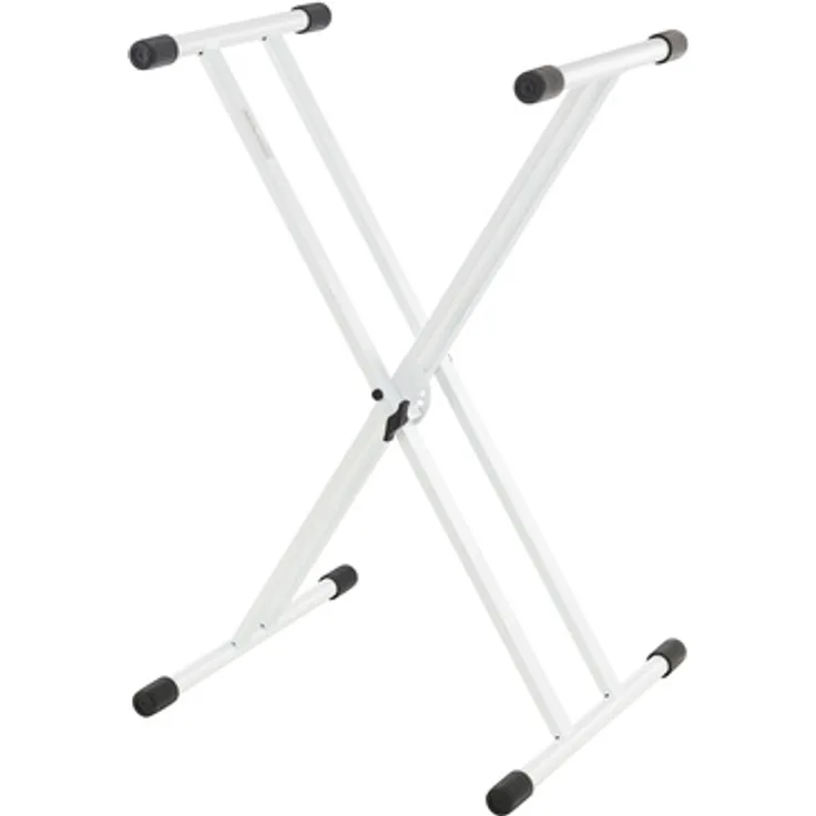 Millenium KS-1010 White, Keyboardständer Doppelstreben Economy, max. Lastaufnahme 25kg, verstellbar von 50 cm bis 92 cm, Farbe: weiß