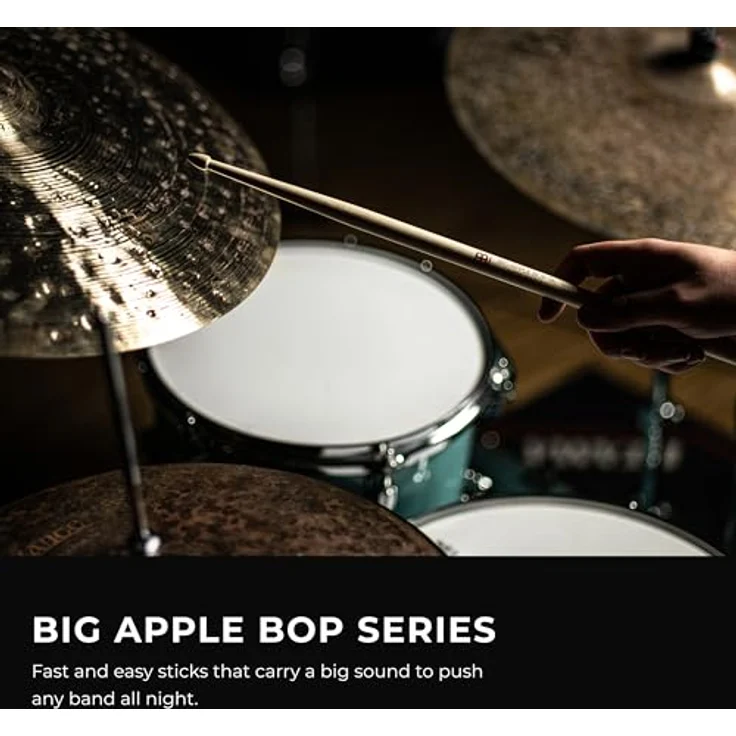 Meinl Big Apple Bop Hickory, Drumsticks aus American Hickory mit leichtem Gewicht, 406 mm Länge, Eichelkopf – Bild 2