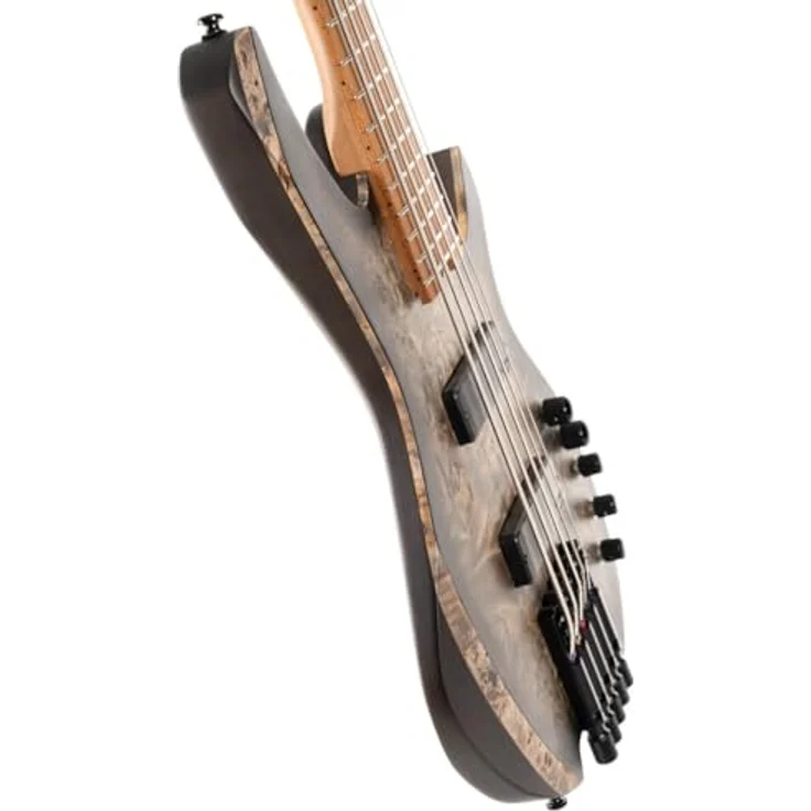 Cort Artisan Space 5 SDB, 5-saitiger Headless E-Bass mit Ahorn Korpus, 24 Bünden, Bartolini MK-1 Tonabnehmer, aktivem 3-Band EQ, Farbe Star Dust Black – Bild 5