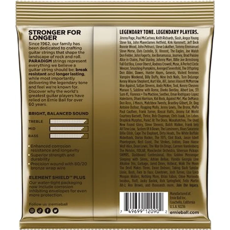 Ernie Ball Saiten für Akustikgitarre 80/20 Bronze, extraleicht mit ultrahochfestem Stahlkerndraht und Nanobehandlung für längere Haltbarkeit – Bild 2