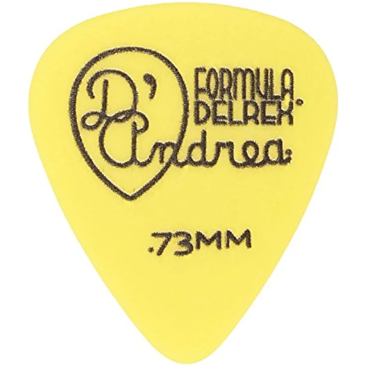 dAndrea Delrex Standard Pick Set 0,73 mm, Plektrum Pack mit 12 Stück, gelb, robust und griffig – Bild 2