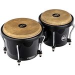 Meinl HFB100BK Fiberglas Bongo Set, 6 3/4" Macho & 8" Hembra mit handselektierten Büffelfellen, Schwarz