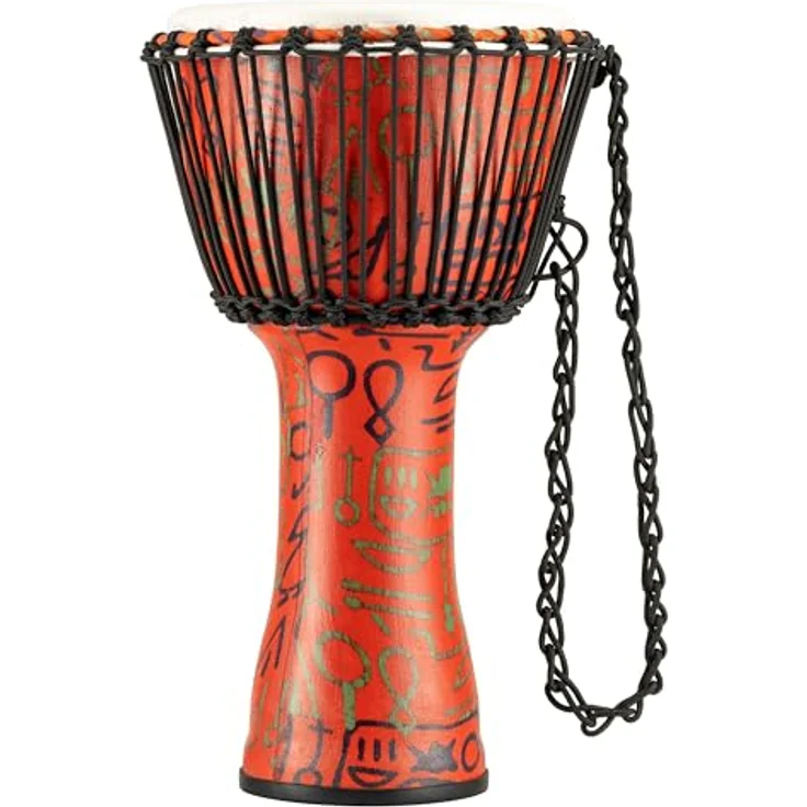 Meinl PADJ1-L-F 12" Travel Djembe, Farbe: Pharaoh's Script, leichter Kunststoff, 24" Höhe, Synthetic Fell, traditionelles Schnurspannsystem – Bild 2