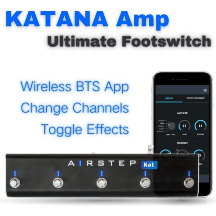 Xsonic Airstep Kat Edition, Wireless Fußschalter für Boss Katana Amps, 5 Fußschalter, 30 m Reichweite, wiederaufladbarer Akku, Aluminium-Gehäuse – Bild 2