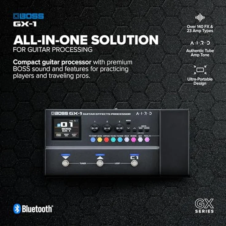Boss GX-1 Guitar Effects Processor, Multieffektpedal für E-Gitarre & Bass mit 23 Verstärkertypen, 146 Effekten und Bluetooth-Audio – Bild 2