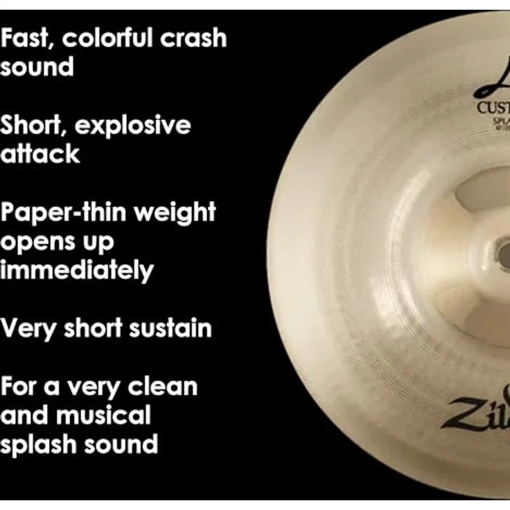 Zildjian 06" A-Custom Splash, brillantes Schlagzeugbecken mit facettenreichem, schnellem Klang – Bild 4