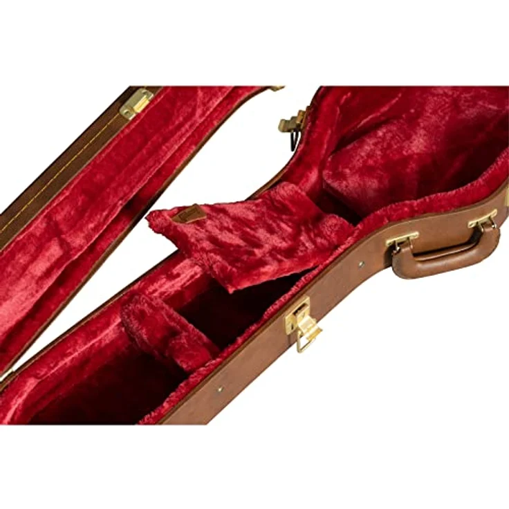Gibson Les Paul Case Original, Gitarrenkoffer mit 5 robusten Verschlüssen und rotem Plüsch, Farbe: Braun – Bild 4