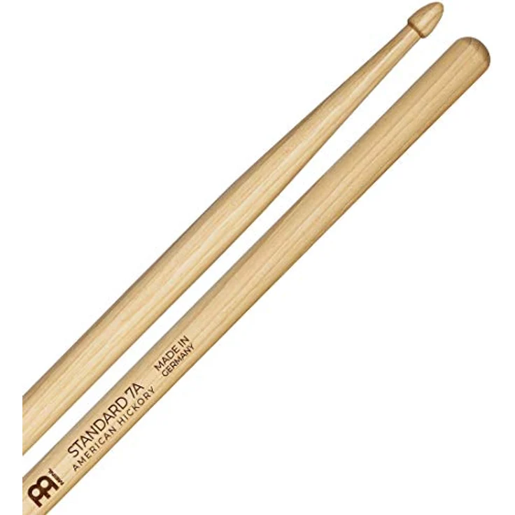 Meinl 7A Standard Hickory Drumsticks, schwer, 406 mm, eichelförmiger Holzkopf, made in Germany – Bild 1