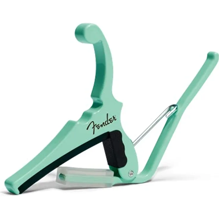 Kyser Fender Classic Capo KGE Surf Green, Quick Change Kapodaster für E-Gitarre mit 9,5" Griffbrettradius aus Aluminium