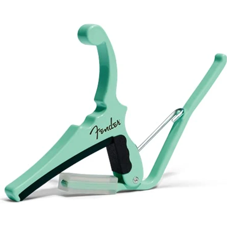 Kyser Fender Classic Capo KGE Surf Green, Quick Change Kapodaster für E-Gitarre mit 9,5" Griffbrettradius aus Aluminium – Bild 1