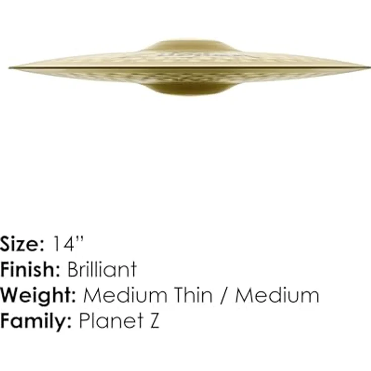 Zildjian 14" Planet Z Hi-Hat, Messing, Medium Top Becken, Heavy Bottom Becken, Regular Finish, Made in U.S.A. – Bild 3