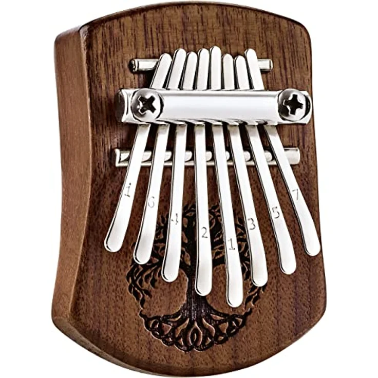 Meinl 8 Notes Solid Walnut Kalimba, Sonic Energy Serie mit Baum des Lebens Schnitzerei, 8 Zungen aus verchromtem Stahl, Korpus aus Walnussholz, Stimmung: C Major – Bild 6