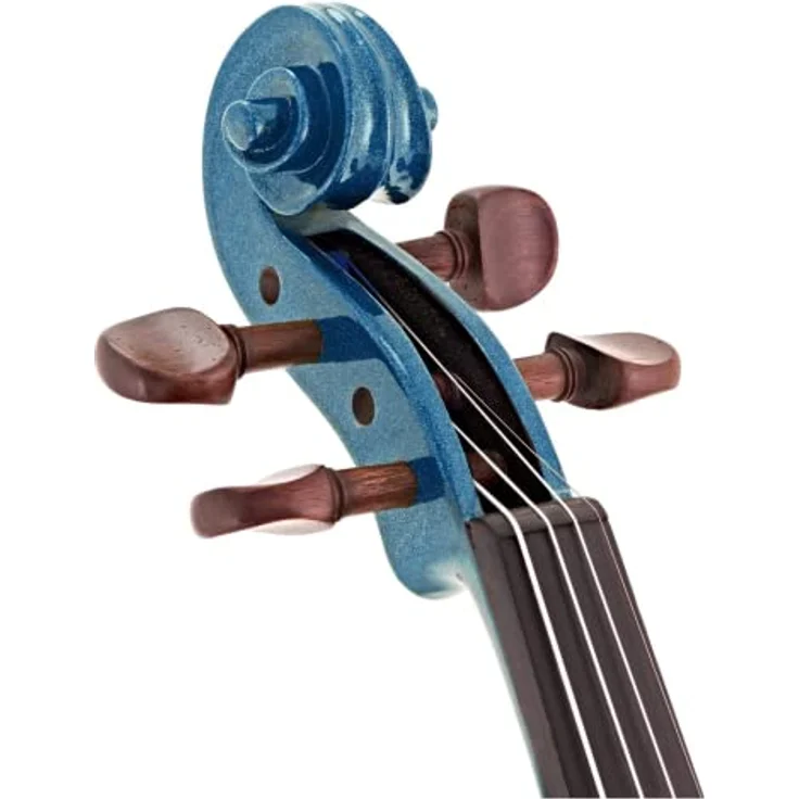 Stentor SR1401 Harlequin Violine 4/4 AB, massive Fichtendecke, Ahornzargen, schwarz gebeiztes Hartholzgriffbrett, Farbe: Atlantic Blue, inkl. Koffer und Bogen – Bild 3