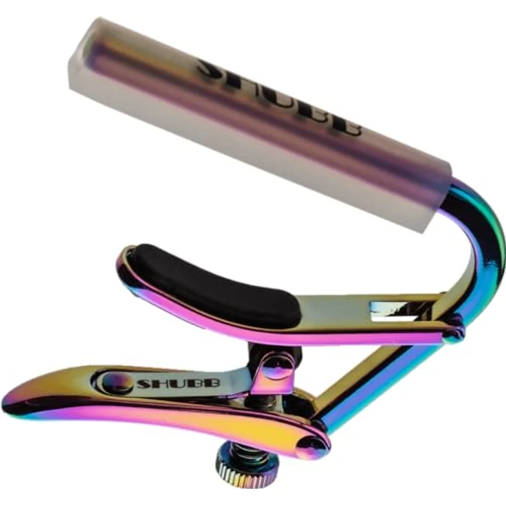 Shubb C2P Capo, Kapodaster für klassische Nylon-Gitarre, schwere Messing-Ausführung, ergonomischer Hebel, Royale "Paua Pearl" – Bild 1