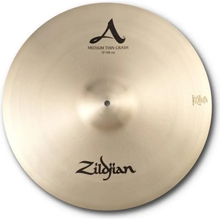 Zildjian 19" A-Series Medium Thin Crash, Schlagzeugbecken mit hellem Klang und starkem Sustain, Regular Ausführung
