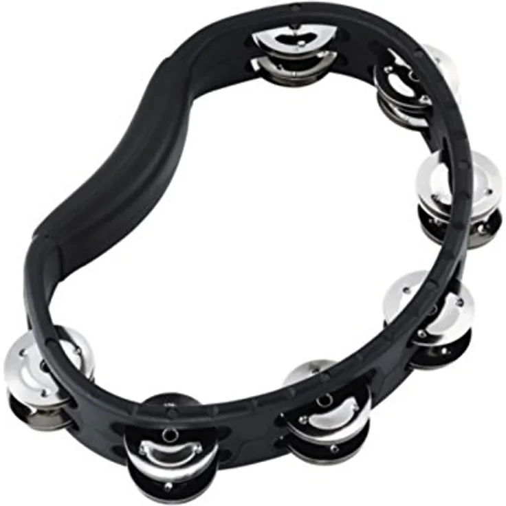 Meinl HTMT1BK Tambourine, ABS Kunststoffrahmen, 2-reihige Edelstahl-Schellen, schwarz