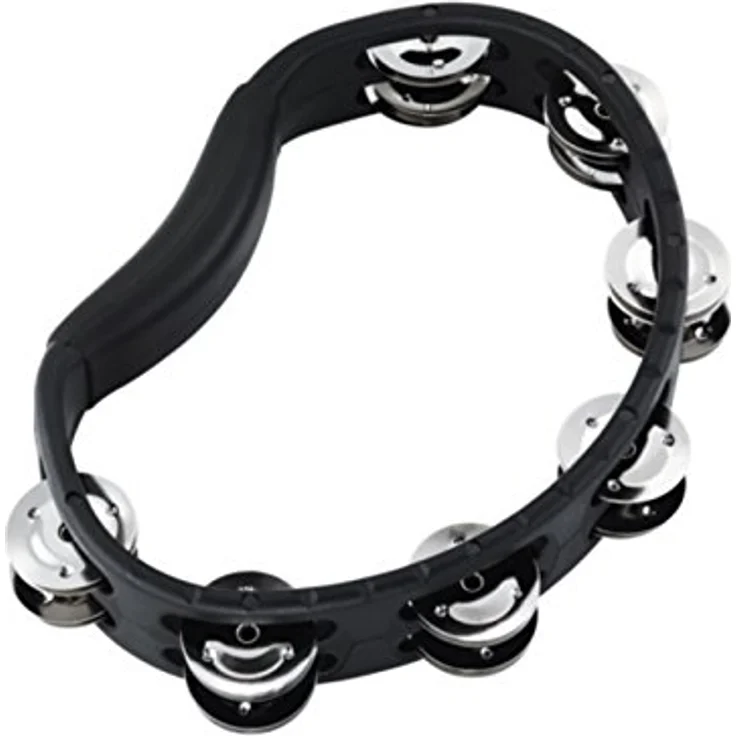 Meinl HTMT1BK Tambourine, ABS Kunststoffrahmen, 2-reihige Edelstahl-Schellen, schwarz – Bild 1
