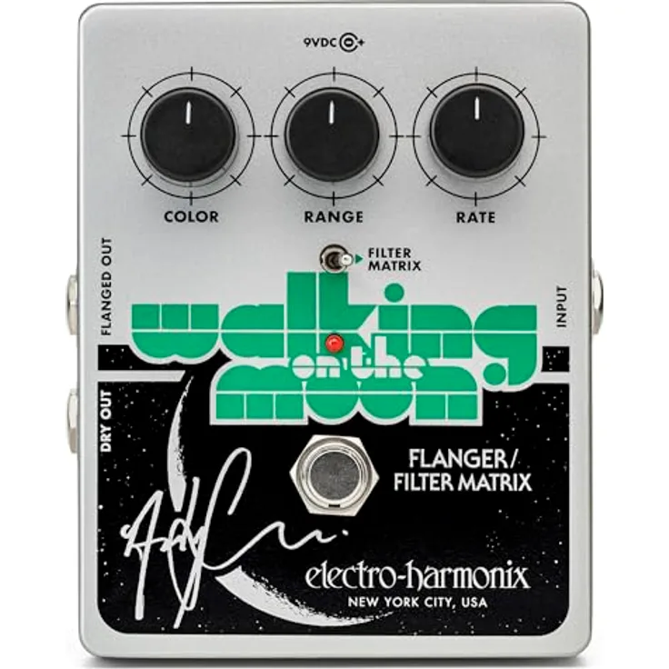 Electro Harmonix Walking On The Moon Flanger, Effektpedal für E-Gitarre mit Filter-Matrix-Schalter und Modulationsreglern