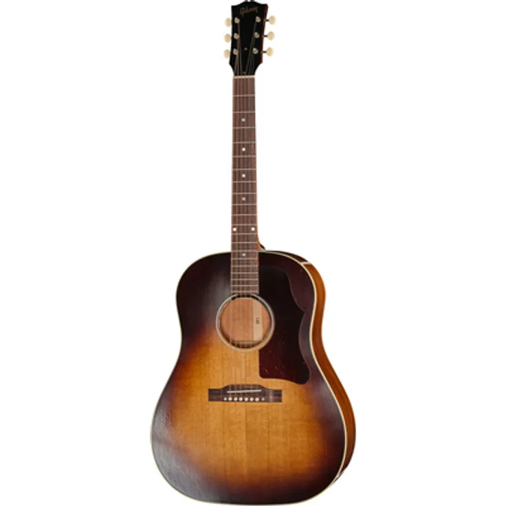 Gibson 1955 J-45 Vintage Sunburst, Dreadnought Westerngitarre mit Sitka Fichte Decke und Mahagoni Korpus, inkl. Koffer