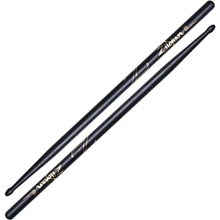 Zildjian 5A Black Hickory Drumsticks, schwarze Holzsticks mit ovalem Kopf, Länge 406mm, Durchmesser 14,2mm – Bild 1