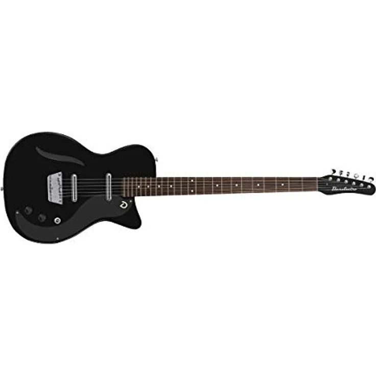 Danelectro DE56 Baritone Guitar BK, E-Gitarre mit Ahorn Hals, Pau Ferro Griffbrett, 24 Bünden und 2 Lipstick Single Coil Pickups, Schwarz – Bild 3