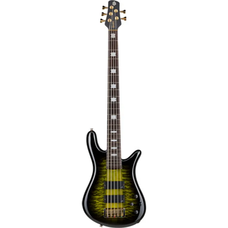 Spector Icon NS-5 NT Haunted Moss, 5-Saiter E-Bass mit Quilted Maple Decke und Aguilar DCB Tonabnehmer, Farbe Haunted Moss