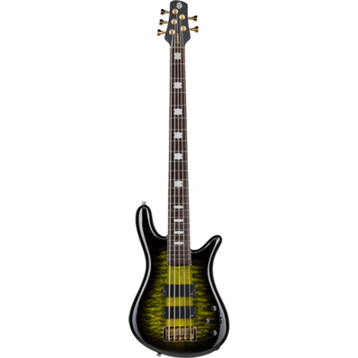 Spector Icon NS-5 NT Haunted Moss, 5-Saiter E-Bass mit Quilted Maple Decke und Aguilar DCB Tonabnehmer, Farbe Haunted Moss