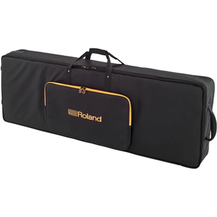 Roland SC-G88W3, halbstarre Keyboard Transporttasche für 88-Tasten-Keyboards, dicke Schaumstoffpolsterung, integrierte Rollen, Fleece-Innenfutter, große Vordertasche, verstärkte Tragegriffe, schwarz
