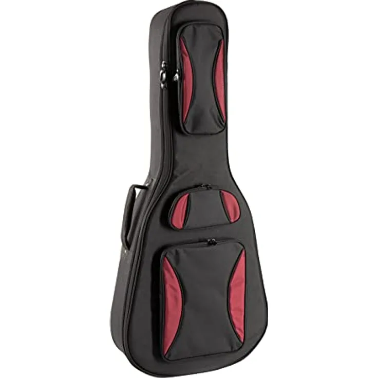Fame Gigbag für Westerngitarre, Dreadnought und Grand Auditorium, dicke Polsterung, Halsstütze, 3 Zubehörfächer, wetterfest, Rucksackgarnitur, gepolsterter Tragegriff, 107 cm