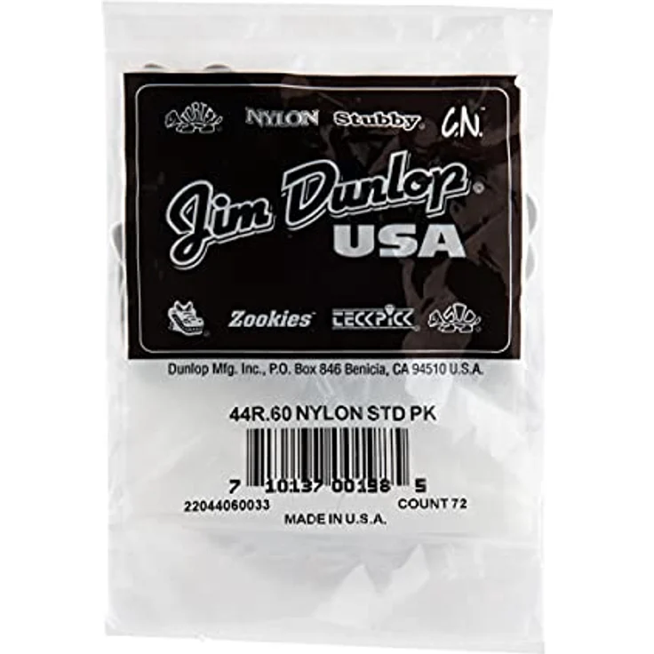 Dunlop Plectrum Nylon Standard 0.60, Set mit 72 Stück, grau, 0,60 mm – Bild 8