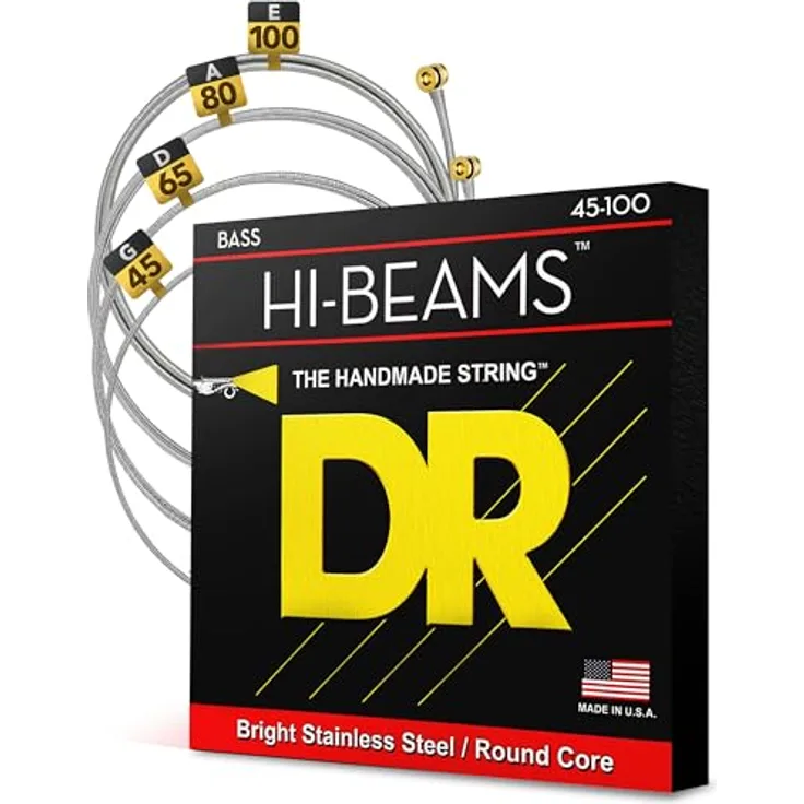 DR Strings Hi-Beams MLR-45, Bass Saiten Satz, Stainless Steel, Medium Light, Stärken 045" - 100"