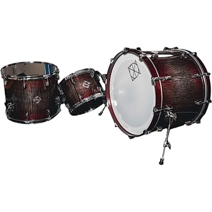 Dixon Artisan Walnut Maple Set RF, 3-teiliges Schlagzeugset mit 22'' Bass Drum, 12'' Tom und 16'' Stand Tom, Red Forrest Finish – Bild 1