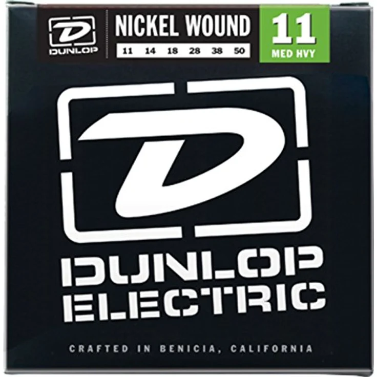 Jim Dunlop DEN1150 E-Gitarren-Saiten, Nickel Performance, Medium Heavy Stärke 11-14-18-28-38-50, Low Tension – Bild 1