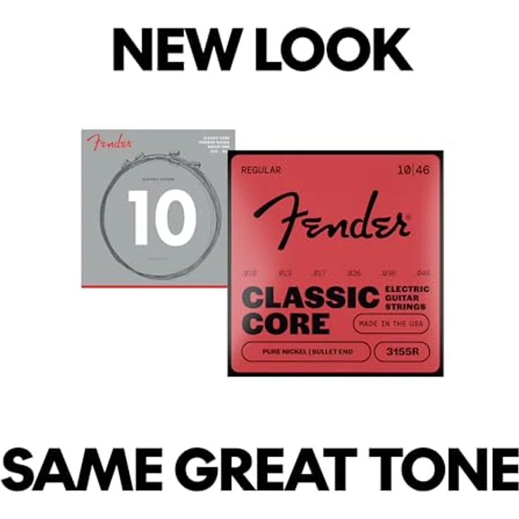 Fender NCKL 3155R Classic Core Strings, E-Gitarrensaiten mit Round Core aus vernicktem Stahl, Stärken 010-046 – Bild 5