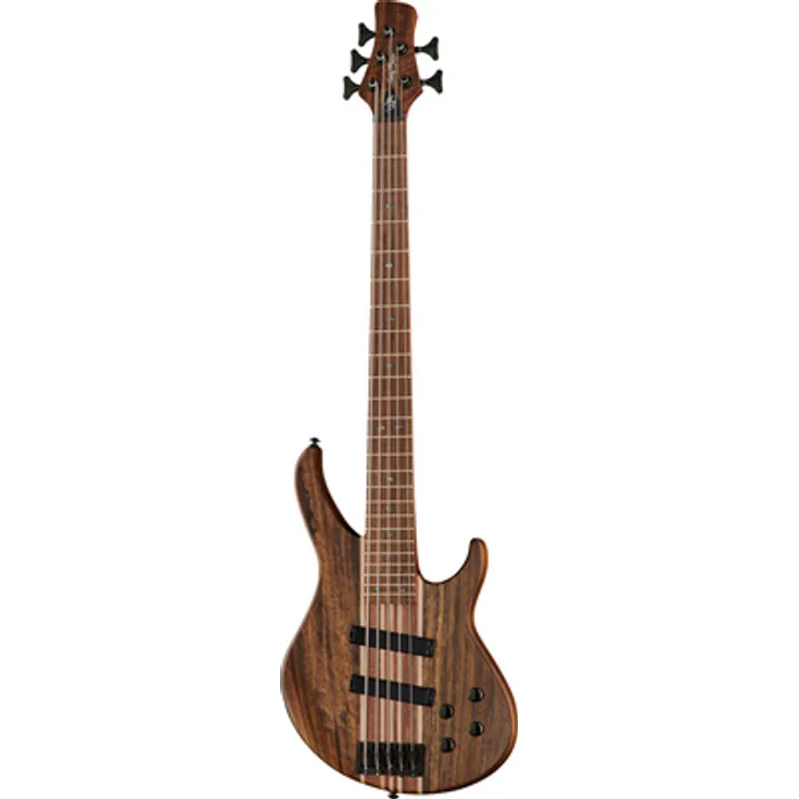 Harley Benton HBZ-2005 Deluxe Series, 5-saitiger E-Bass mit Ovangkol Korpus, aktivem Klangregelung, Natur satin Finish