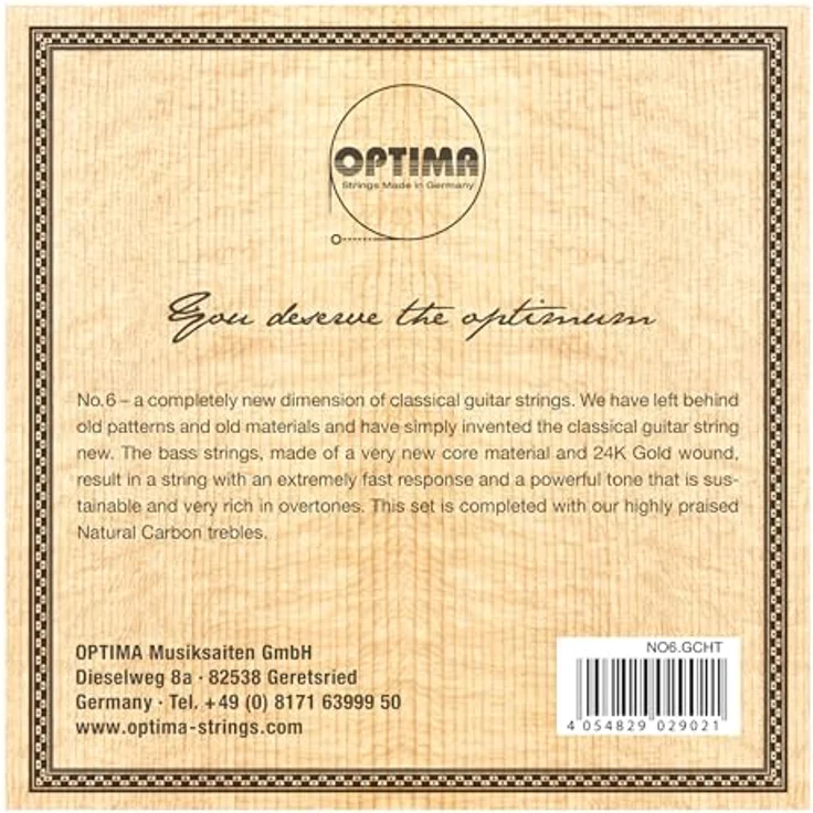 Optima No.6 Gold Strings, Carbon High Tension Gitarrensaiten mit 24K Gold-Bässen, Made in Germany – Bild 4
