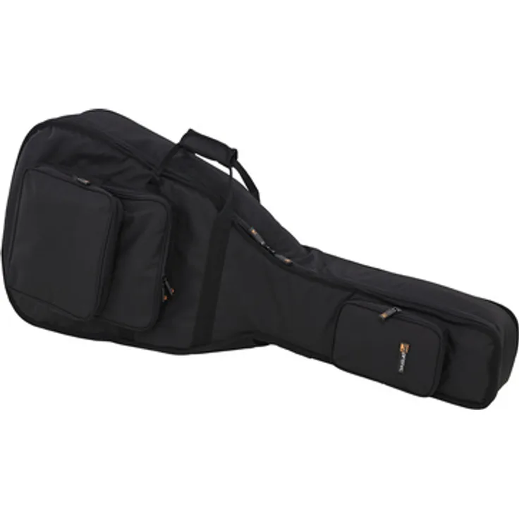 Protec Deluxe Dreadnought Gig Bag, Gitarrentasche aus wasserabweisendem 1000 Denier Nylon mit 25mm Polsterung und zwei Außentaschen, schwarz