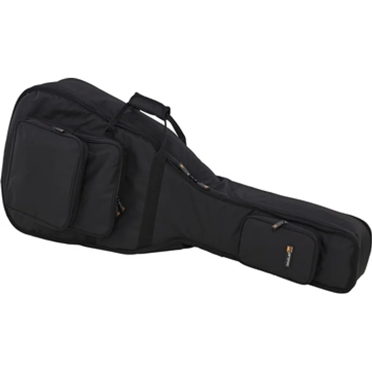 Protec Deluxe Dreadnought Gig Bag, Gitarrentasche aus wasserabweisendem 1000 Denier Nylon mit 25mm Polsterung und zwei Außentaschen, schwarz