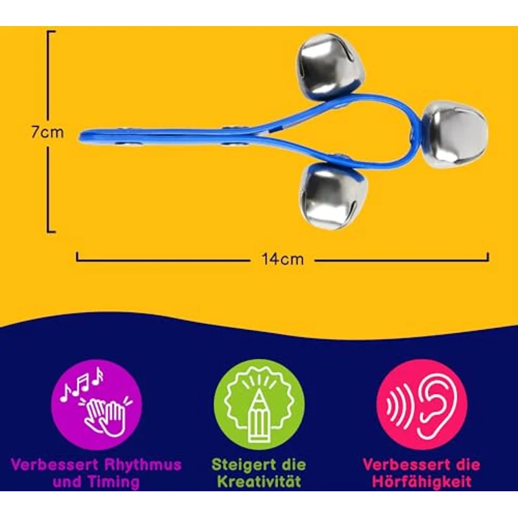 A-Star TC19 3 Bell Handbells, mit schwerem Ledergriff, ideal für Kinder – Bild 3