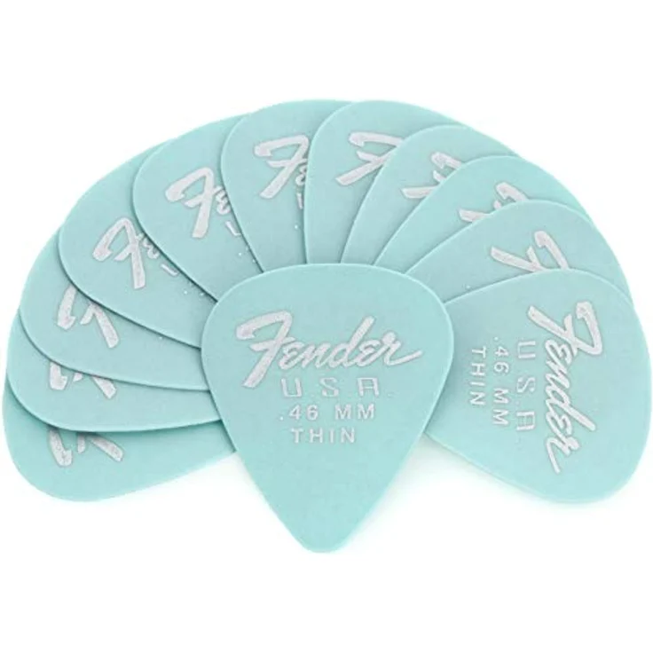 Fender 351 Dura-Tone Picks, Plektrenset mit 12 Stück, 0,46 mm, Daphne Blue – Bild 1