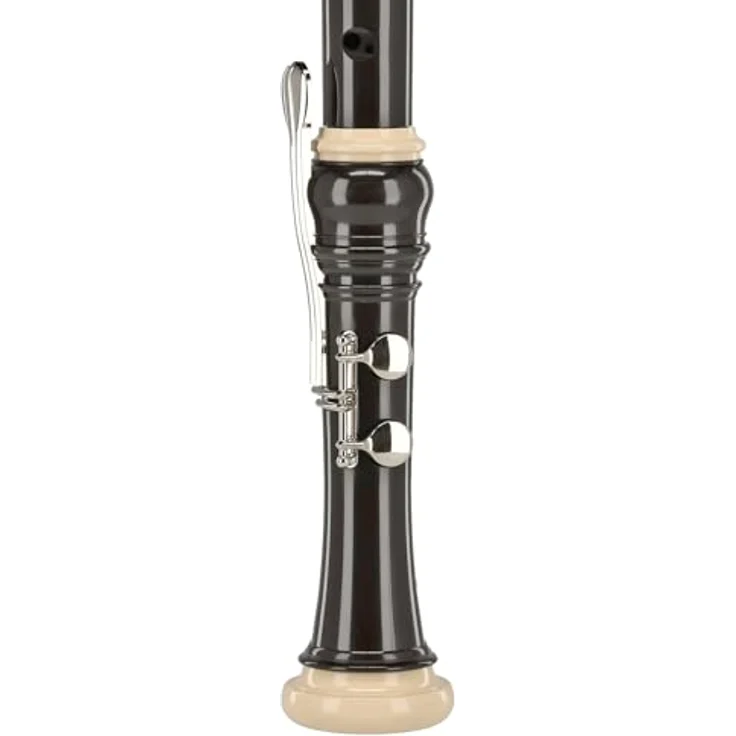 Aulos 533B Symphony Bass Recorder, barocke Griffweise, gebogener Windkanal, 4 Klappen, elfenbeinfarbige Komponenten, dunkelbrauner Korpus, inkl. Tasche – Bild 4